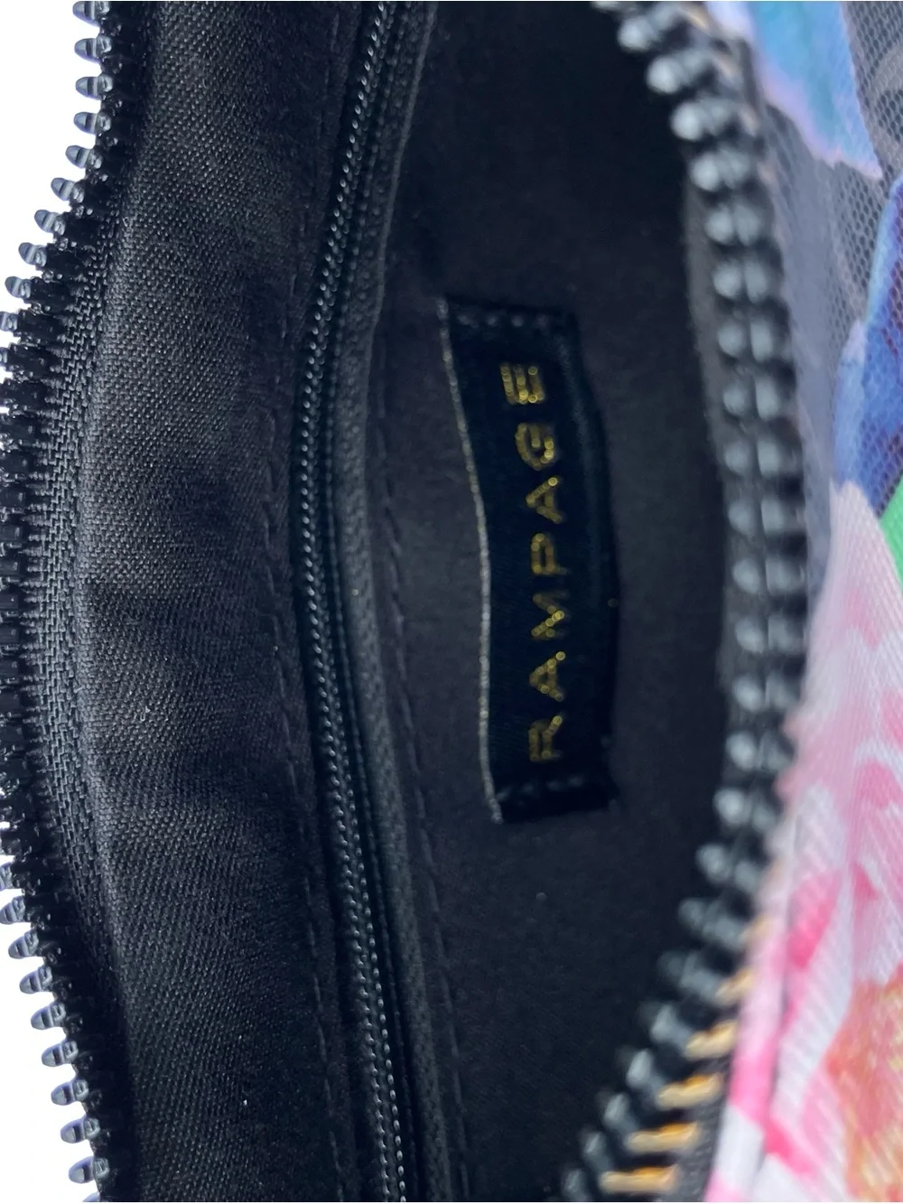 Rampage Floral Shoulder Bag Black Boho 90s Retro Purse Compact
